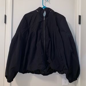 NWOT AEO oversized Black Raincoat w/ optional hood
